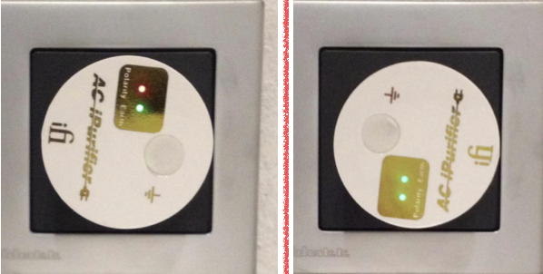 Alles in Ordnung? Der ifi audio AC Purifier zeigt mit roten und grünen LEDs an, ob Erdung und Phase stimmen