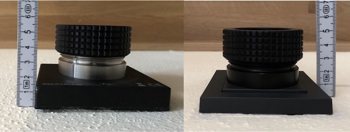 Unterschiedlich lang: Die C-Lock SE (links) kragt 5,5 cm aus der Wand, die C-Lock Lite nur 5 cm